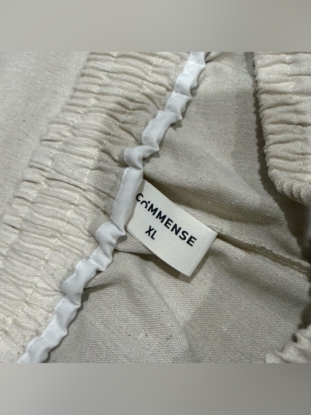COMMENSE Utility Linen Two-Piece Wide Leg Pants Set - Ivory/Beige - XL - Picture 6 of 10